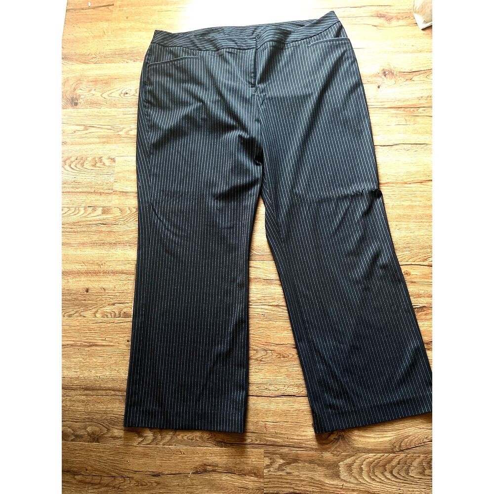 Lane Bryant Size 20 Black White Pinstripe Career Office Pants